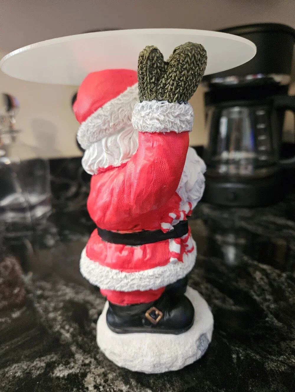 Resin Santa Claus Tabletop Snack & Treat Holder Figurine - Christmas Decor